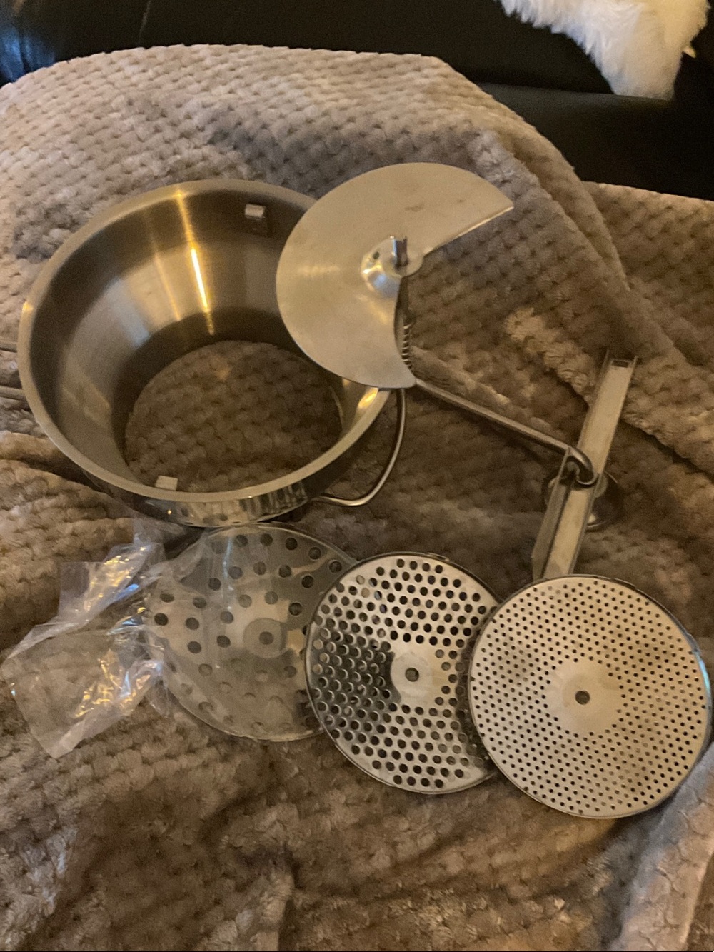 Sur La Table Stainless Steel Food Mill with Interchangeable Discs - Silver